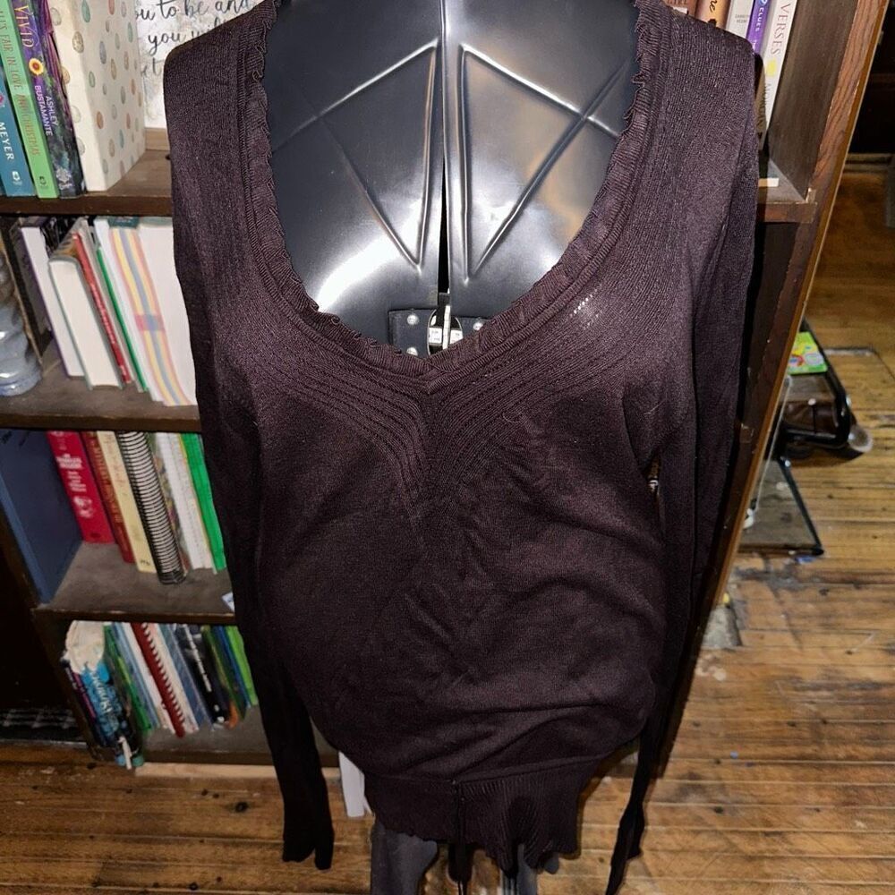 Ted Baker purple brown luxe lightweight 3/6-8 pullover sweater